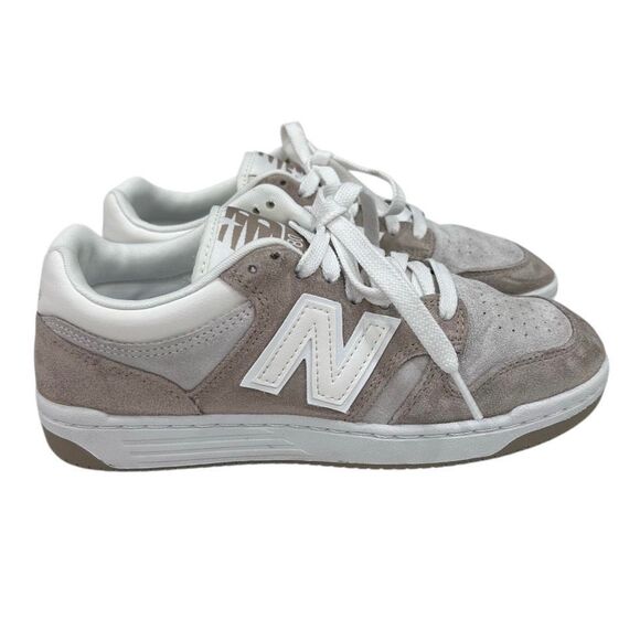 New Balance Shoes - New Balance 480 Sneakers Unisex Sz W7/M5.5 Moonbeam Sea Salt Grey Layered Suede
